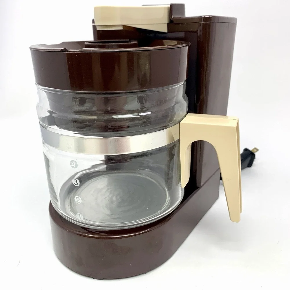 Vintage HAMILTON BEACH Mini Drip Coffee Maker 4 Cup #784 Brown TESTED Scoville